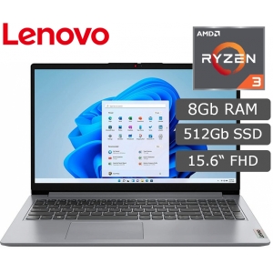 Laptop Lenovo IdeaPad1 15AMN7, AMD Ryzen3 7320U 2.4/4.1GHz, Memoria RAM 8Gb, Disco Solido 512Gb, Pantalla 15.6 FHD TN