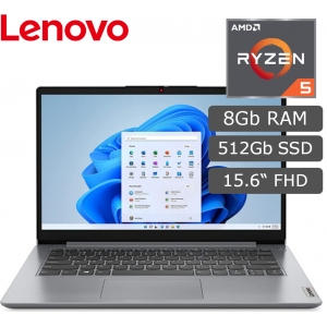 Laptop Lenovo IdeaPad 1, AMD Ryzen5 7520U 2 2.8/4.3GHz, Memoria RAM 8Gb,Disco Solido 512 Gb, Pantalla 15.6 FHD IPS