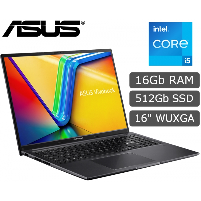 Laptop ASUS X1605ZA-MB292, Core i5-12500H 4.5GHz, Memoria RAM 16Gb, Disco Solido 512Gb, Pantalla 16.0pulgadas WUXGA LED IPS, No incluye Sistema Operativo / ASUS