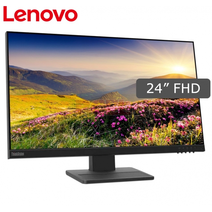 Monitor Lenovo ThinkVision E24-29, 23.8pulgadas 1920x1080 WLED VA HDMI/DP/VGA, Color Raven Black / LENOVO