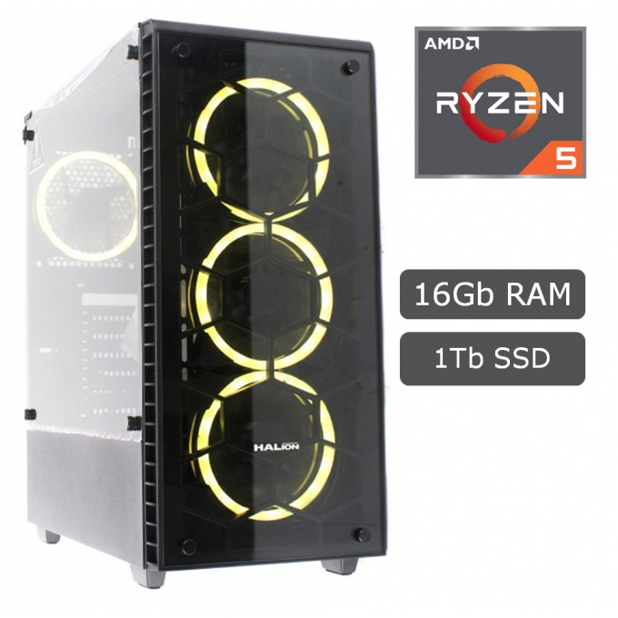 CPU Ensamblado AMD Ryzen 5 3500X 3.6GHZ, 16Gb Memoria RAM DDR4, Disco Solido SSD 1Tb Kingston / CompuMarket