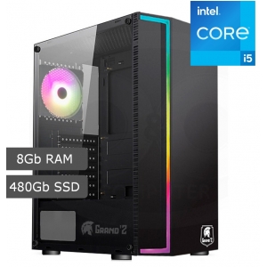 CPU Ensamblado Intel CORE I5-12400F, 8Gb Memoria RAM DDR4, Disco Solido 480Gb Kingston