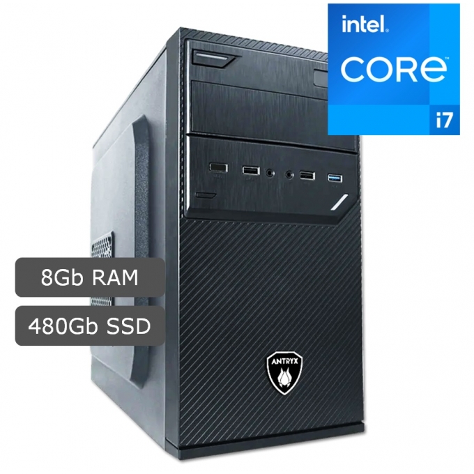CPU Ensamblado Intel CORE I7-11700 2.50GHz/16MB LGA1200, 8Gb Memoria RAM DDR4, Disco Solido SSD 480Gb Kingston / CompuMarket