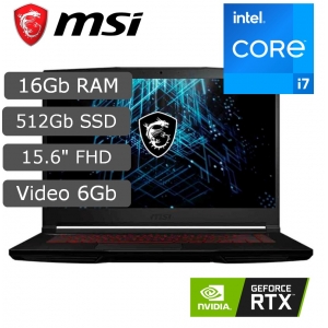 Laptop Msi Thin GD63 12VE I7-12650H, Memoria RAM 16Gb, Disco Solido 512Gb, Video Rtx4050 6Gb, Pantalla 15.6