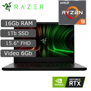 Laptop Razer Blade 14 Rz09-0370 Ryzen9 5900Hx, Memora RAM 16Gb, Disco Solido SSD 1Tb, Video Rtx3060 6Gb, Pantalla 15.6 FHD 144Hz Windows 10 Home, Gamer