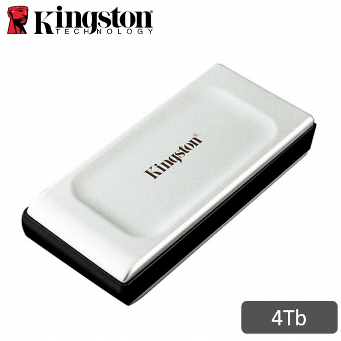 Disco Duro Externo Solido Kingston XS2000, 4Tb, USB 3.2 Gen 2x2 Tipo-C / Kingston