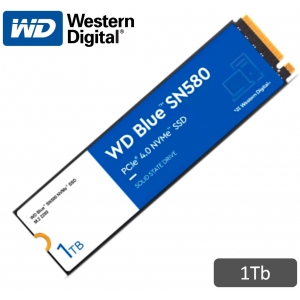 Disco Duro Solido SSD WesternDigital Blue SN580 1Tb M.2 2280, PCIe Gen 4.0 x4 NVMe 1.4b