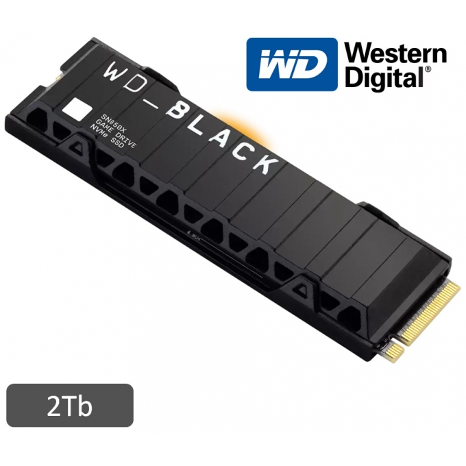 Disco Duro Solido SSD WesternDigital Black SN850X NVMe 2Tb, M.2 2280, PCIe Gen 4.0 x4 / WesternDigital