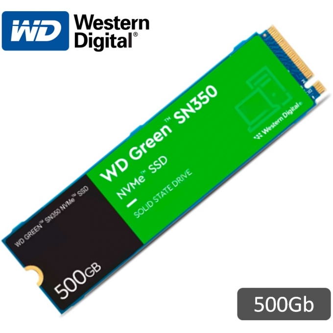 Disco Duro Solido SSD WesternDigital Green SN350 NVMe, 500GB M.2 2280 interno / WesternDigital