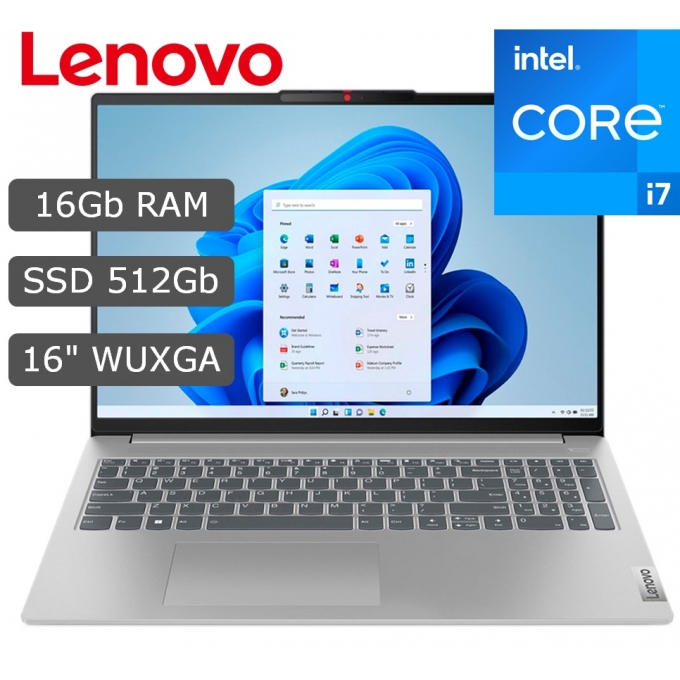 Laptop Lenovo IdeaPad Slim 5 i7-13620H 2.40/4.90GHz, Memoria 16GB LPDDR5-5200, Disco 512GB SSD M.2, Pantalla 16pulgadas WUXGA IPS / Lenovo