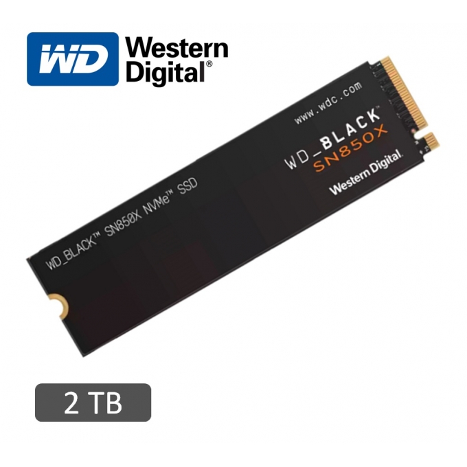 Disco Duro Estado Solido Western Digital Black SN850X NVMe, 2TB M.2 2280, PCIe Gen 4.0 x4 interno / Western Digital