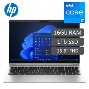 Laptop HP ProBook 450, Core i7-1355U 1.70/5.00GHz, Memoria RAM 16GB DDR4-3200, Disco solido 1 Tb, Pantalla 15.6 LCD LED FHD UWVA