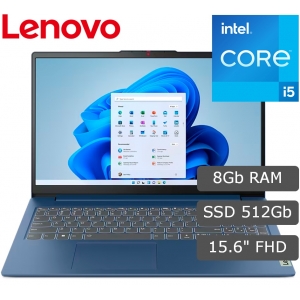 Laptop Lenovo IdeaPad Slim 3 Core i5-12450H 2.0/4.4GHz, Memoria RAM 8Gb LPDDR5-4800, Disco Solido 512Gb SSD M.2 2242 PCIe 4.0x4 NVMe, Pantalla 15.6pulgadas FHD, Win11 Home SL / LENOVO