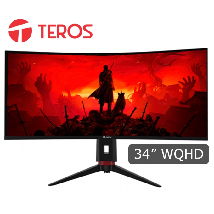Monitor Teros TE-3410G, 34pulgadas VA UWQHD Curvo, 165 Hz, 3440 x 1440, WQHD, HDMI / DisplayPort / TEROS