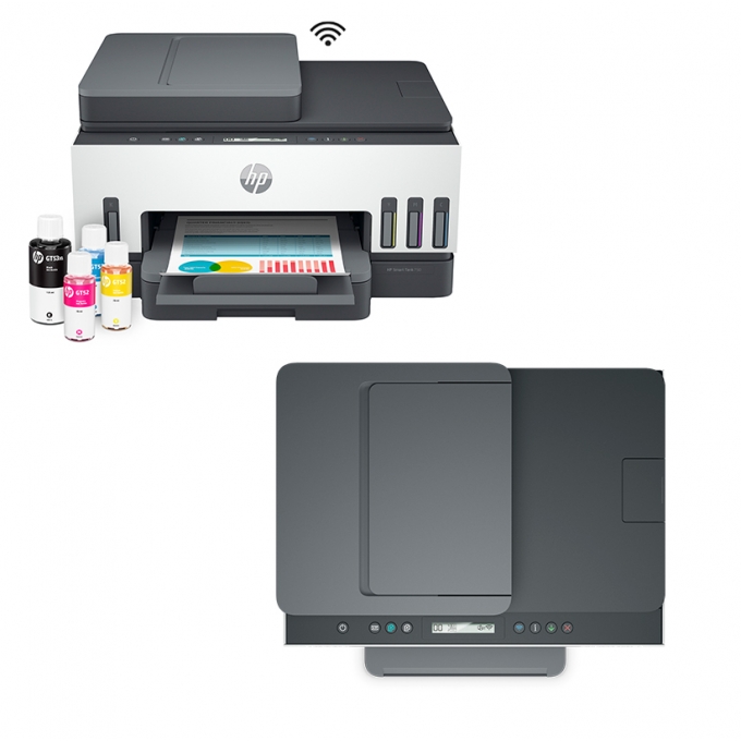 Impresora Multifuncional de tinta HP Smart Tank 750, Impresion/Escaneo/Copia/Wi-Fi/Bluetooth LE/LAN / HP