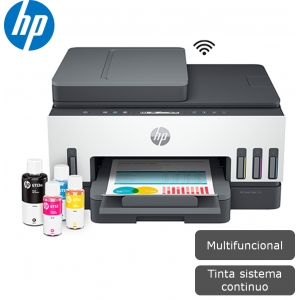 Impresora Multifuncional de tinta HP Smart Tank 750, Impresion/Escaneo/Copia/Wi-Fi/Bluetooth LE/LAN