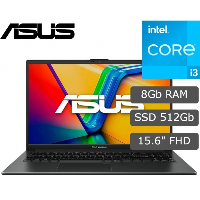 Laptop ASUS X1504VA-NJ946, Core i3-100U 1.2/4.7GHz, Memoria RAM 8Gb DDR4, Disco Solido 512Gb SSD M.2 NVMe, Pantalla 15.6pulgadas LED FHD / ASUS