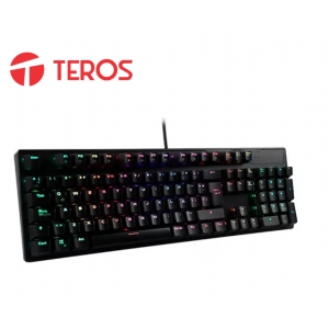Teclado Gamer Teros TE-4152, mecanico, multimedia, iluminacion RGB, 105 teclas, USB.