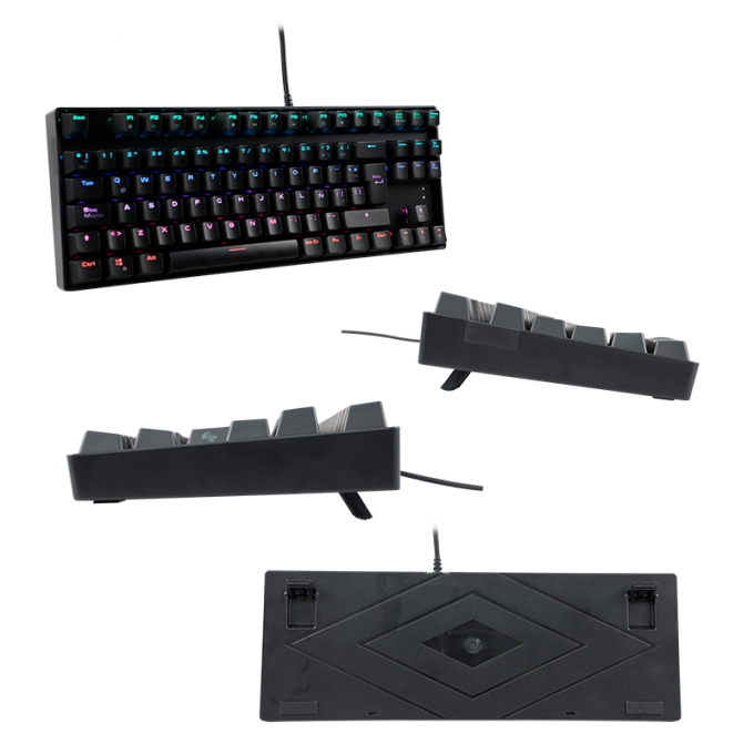 Teclado Gamer Teros TE-4153, mecanico, multimedia, iluminacion RGB, TKL, USB. / TEROS