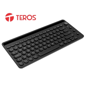 Teclado, Teros, TE-4064, Inalambrico, 2.4GHZ + BT 3.0 + BT 5.2, 80 Teclas, Negro