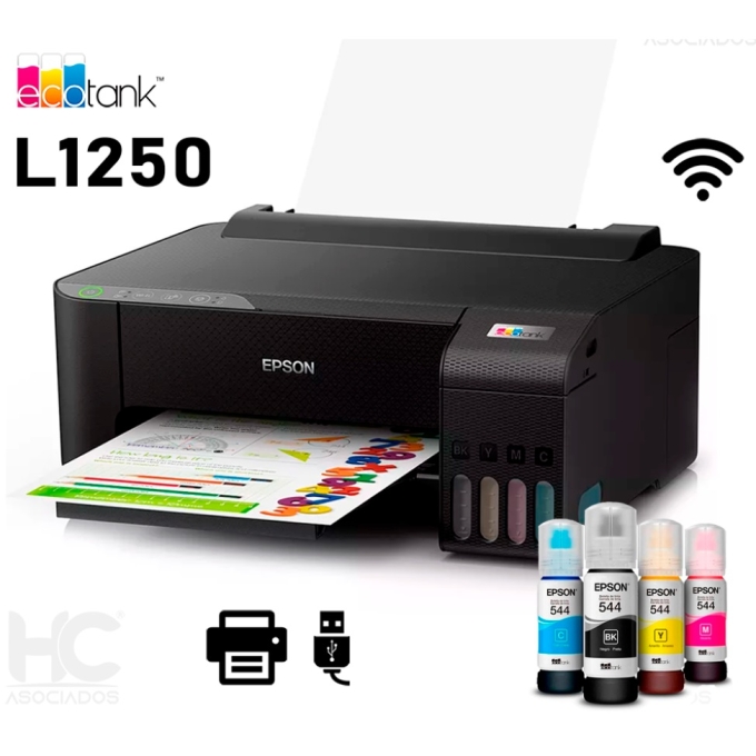 Impresora Epson EcoTank L1250, Imprime / Inalambrica / USB de alta velocidad, Tinta Continua / EPSON