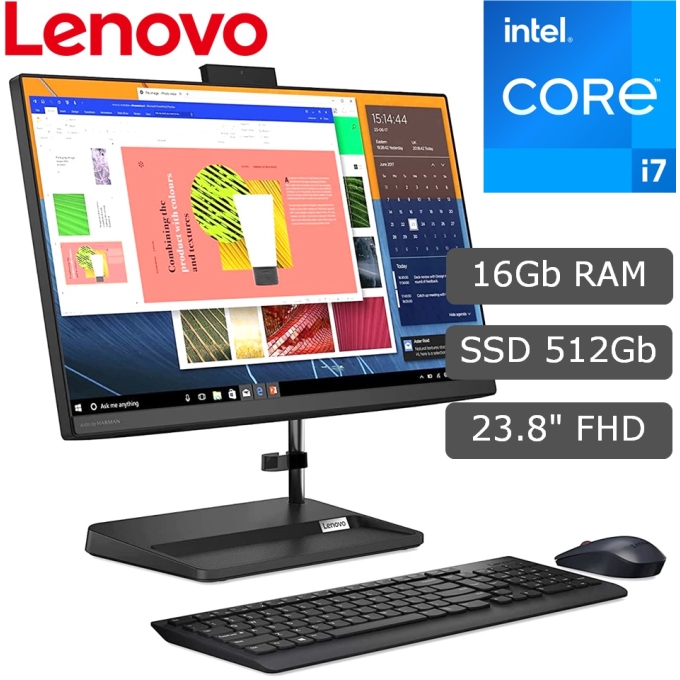All-in-One Lenovo IdeaCentre3 Core i7-13620H 4.90GHz, Memoria RAM 16Gb DDR4, Disco Solido 512Gb SSD M.2 PCIe, Pantalla 23.8pulgadas FHD IPS (24) / Lenovo