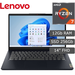 Laptop Lenovo IdeaPad 3 14ALC6, AMD Ryzen 7 5700U 1.8/4.3GHz, Memoria RAM 12Gb DDR4, Disco Solido 256Gb SSD M.2 NVMe, Pantalla 14 FHD