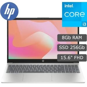 Laptop HP 15-fd0004la Core i3-N305 3.8GHz, Memoria RAM 8Gb DDR4, Disco Solido 256Gb SSD M.2 NVMe, Pantalla 15.6 FHD