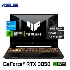 Laptop ASUS Intel i5-12500H 2.5/4.5GHz, Memoria RAM 8Gb DDR4, Disco Solido 512Gb SSD, Video NVIDIA GeForce RTX 3050 4GB GDDR6, Pantalla 15.6pulgadas FHD IPS, Gamer FX507ZC4-HN005 / Asus
