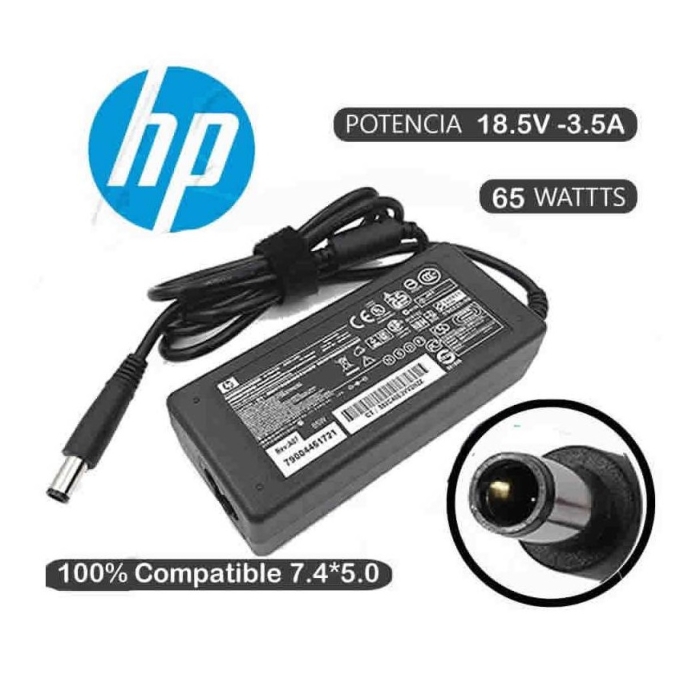 Cargador Laptop HP 65W 18.5V 3.5A (7.4*5.0mm) Punta Aguja - Generico / Generico