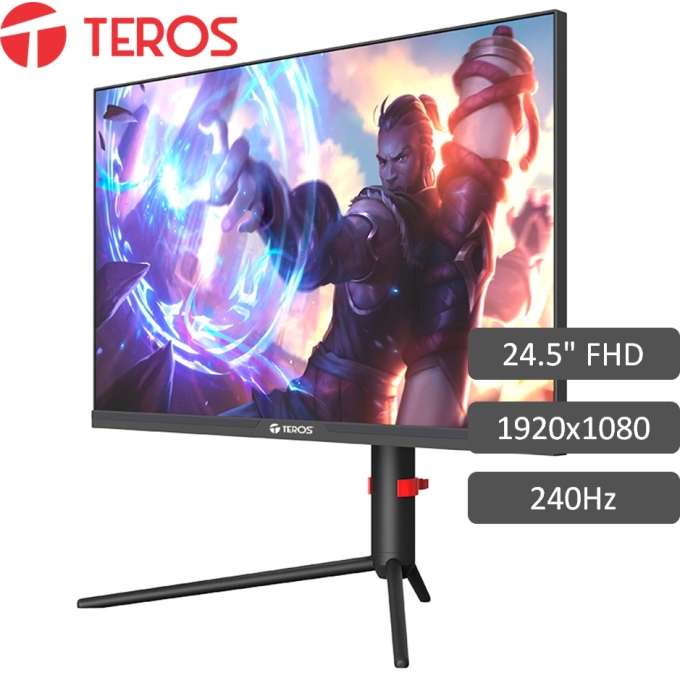 Monitor Gaming Teros TE-2472G, 24.5pulgadas, 240Hz, 1920x1080, Full HD, HDMI / DP, PLANO Gamer / Teros