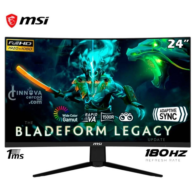 Monitor MSI Gaming G2422C 24pulgadas Curvo FHD 180HZ 1ms FreeSync Premium Gamer / MSI