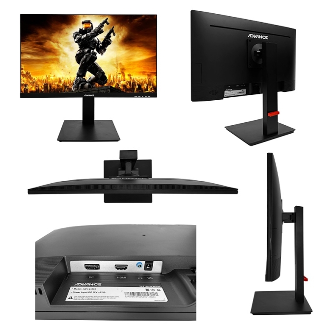 Monitor Advance Pivot ADV-2450S, 23.8pulgadas IPS, 1920x1080, Full HD, HDMI, DP, SPEAKER Gamer / Advance