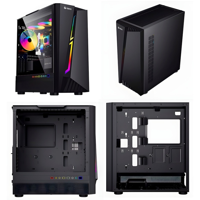 Case Gamer Teros TE1172N, Mid Tower, Negro, USB 3.0, USB 2.0, Audio / Teros