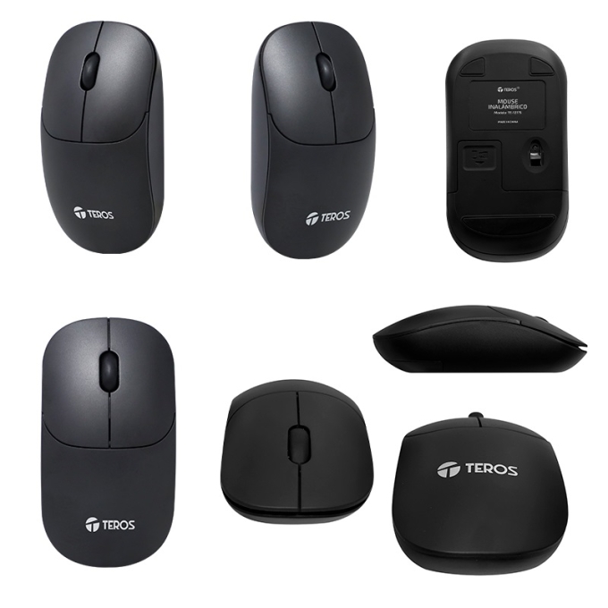 Mouse optico inalambrico Teros TE1217S, color Negro, 1000 dpi, receptor USB / Teros