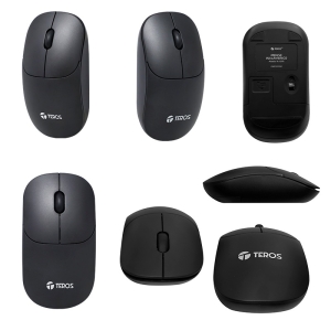 Mouse optico inalambrico Teros TE1217S, color Negro, 1000 dpi, receptor USB