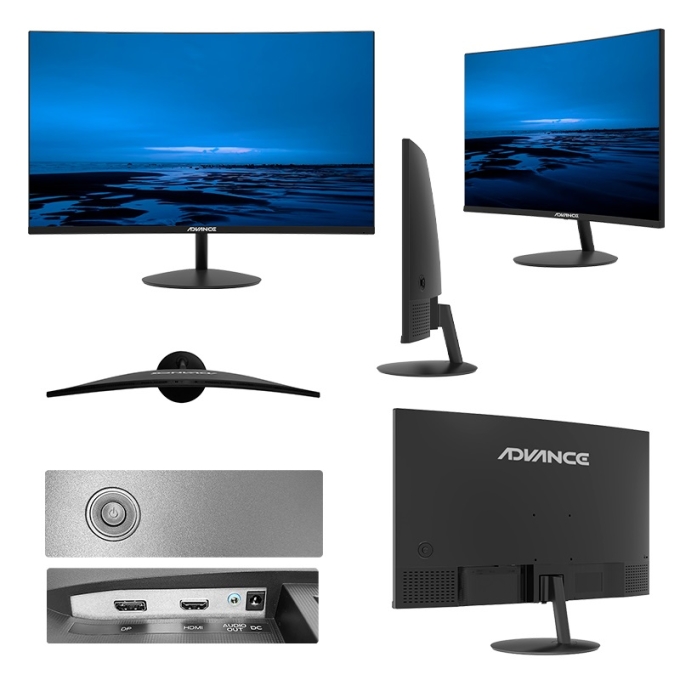 Monitor Advance ADV-2451S, 23.6pulgadas VA, 1920x1080, Full HD CURVO, HDMI,VGA, SPEAKER / Advance