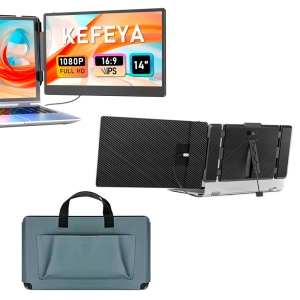 Extensor de Monitor de 14pulgadas para portatiles de 13pulgadas - 17pulgadas, FHD (1920x1080), IPS, USB-C / HDMI - Monitor para Laptop / KEFEYA