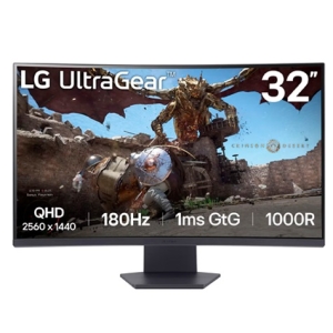 Monitor Gamer LG 31.5 UltraGear Curvo, QHD VA (2560x1440) HDMIx2/DP/HP-OUT