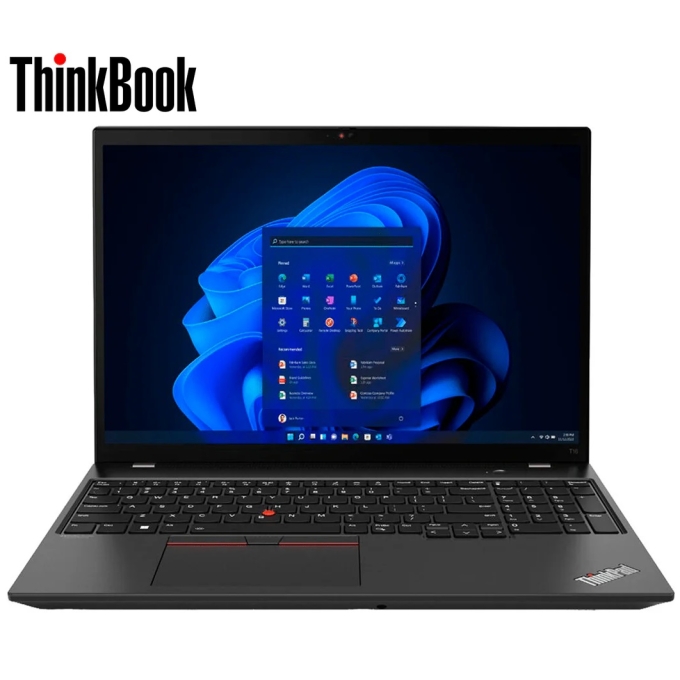 Laptop Lenovo ThinkPad T16 Gen 1, Intel i5-1235U, Memoria RAM 16Gb, Disco Solido 512Gb SSD, Negro trueno, Pantalla 16pulgadas WUXGA 1920x1200, Win11 Pro, 21BWS73R00 / Lenovo