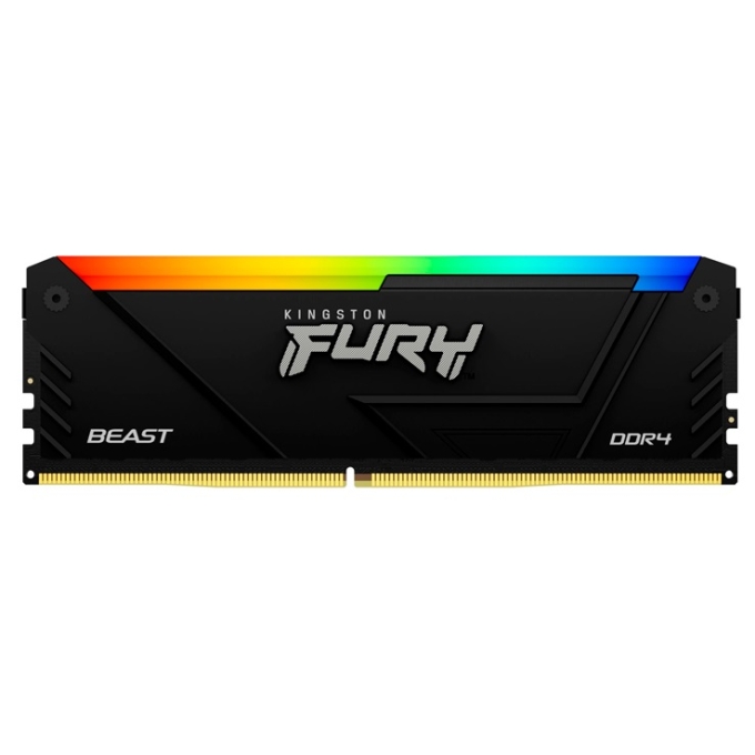 Memoria RAM Kingston Fury Beast 16GB DIMM, DDR4-3600MHz, PC4-28800, CL18, 1.35V, Non-ECC, RGB BLACK / Kingston