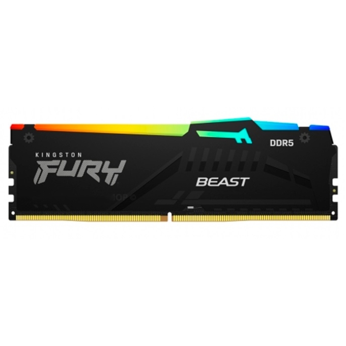 Memoria Kingston Fury Beast 8GB DDR5-5200MHz PC5-41600, CL40, 1.25V, 288-Pin, XMP 3.0, RGB, DIMM / Kingston