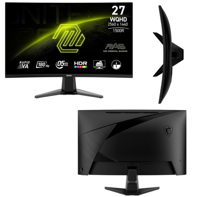 Monitor curvo gaming MSI MAG-27CQ6F, 27pulgadas WQHD Rapid VA, 180 Hz, 0.5 ms, HDMI, DP Gamer / MSI