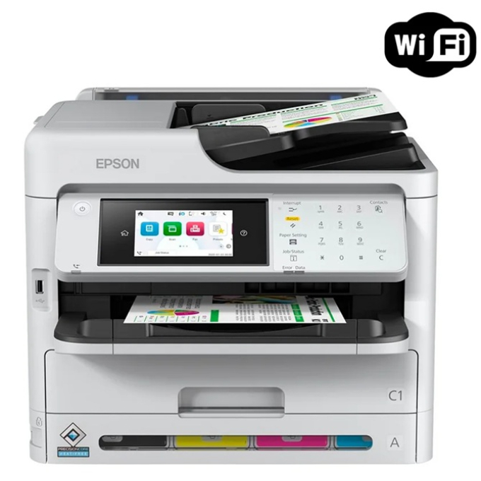 Impresora Multifuncional Epson WorkForce Pro WF-C5810, Tinta, Color, Copiadora, Fax, Impresora, Escaner, 34 ppm Mono, 34 ppm color, 4800x1200 dpi, Duplex, hasta 75000 paginas al mes, LAN inalambrica, Wi-Fi Direct / Epson