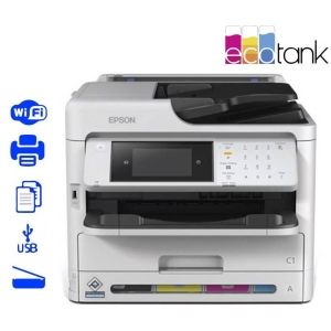 Impresora inyeccion de tinta Multifuncional Epson WorkForce Pro WF-C5810, Color - Copiadora/Fax/Impresora/Escaner - 34 ppm Mono /34 ppm color - 4800 x 1200 dpi Impresion - Duplex impresion Automatico - Hasta 75000 paginas al mes, LAN inalambrica - Wi-Fi Direct