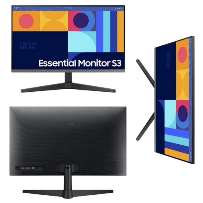 Monitor Samsung Essential S3 S22C310EAL 22pulgadas Full HD LED - 16:9 - Tecnologia conmutacion en el mismo plano (In-plane Switching, IPS) - 1920x1080 - 16,7 Millones de colores - FreeSync - 5ms - HDMI - VGA / Samsung