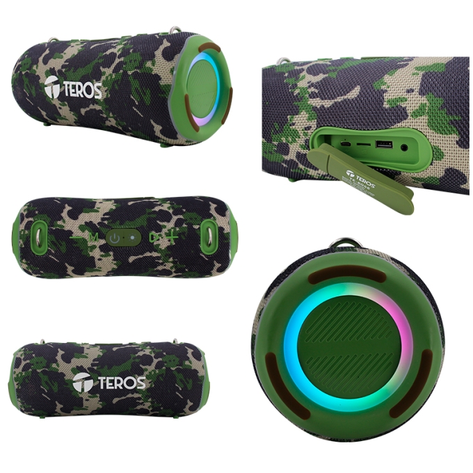 PARLANTE TEROS COLOR VERDE MILITAR CAMUFLADO, 40 WATTS - OFERTA / TEROS