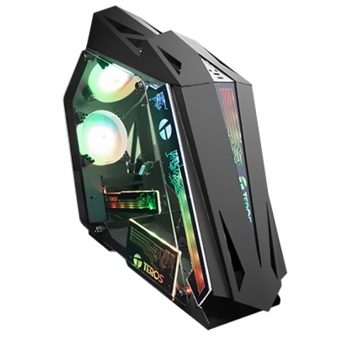 Case gamer TEROS TE-1314G, Mid Tower, USB 3.0 / USB 2.0, audio, ventilador ARGB, negro / Teros