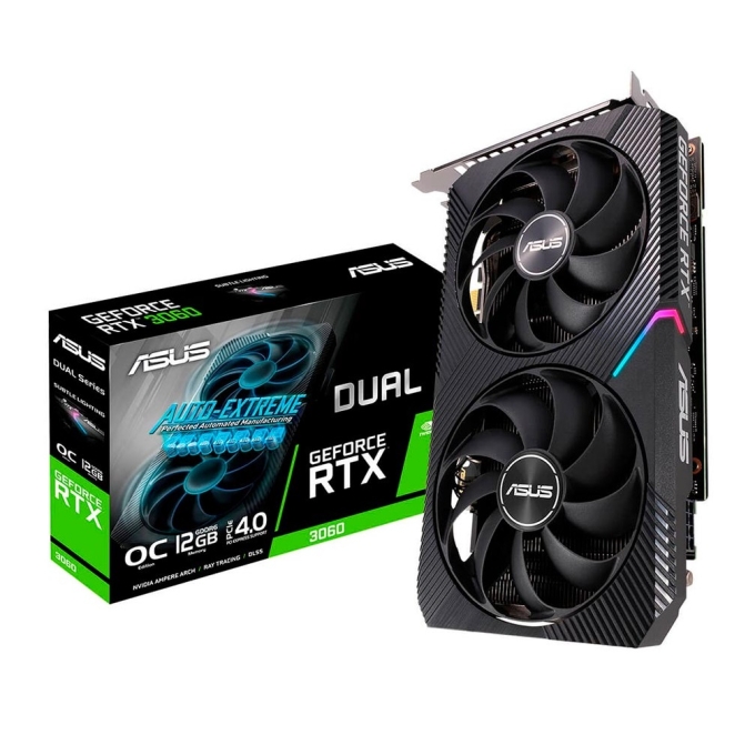 TARJETA DE VIDEO ASUS DUAL GEFORCE RTX 3060 V2 OC EDITION 12GB GDDR6 2COOLER / Asus