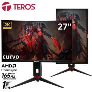 Monitor curvo TEROS TE-2767G, 27pulgadas QHD 2560x1440, 180Hz, 1ms, HDMI, DP, PIVOT gamer / Teros
